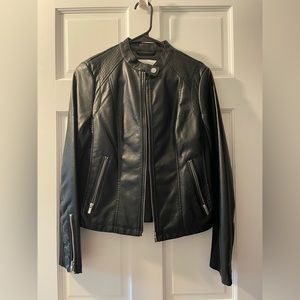 Black Faux Leather Jacket, size XS